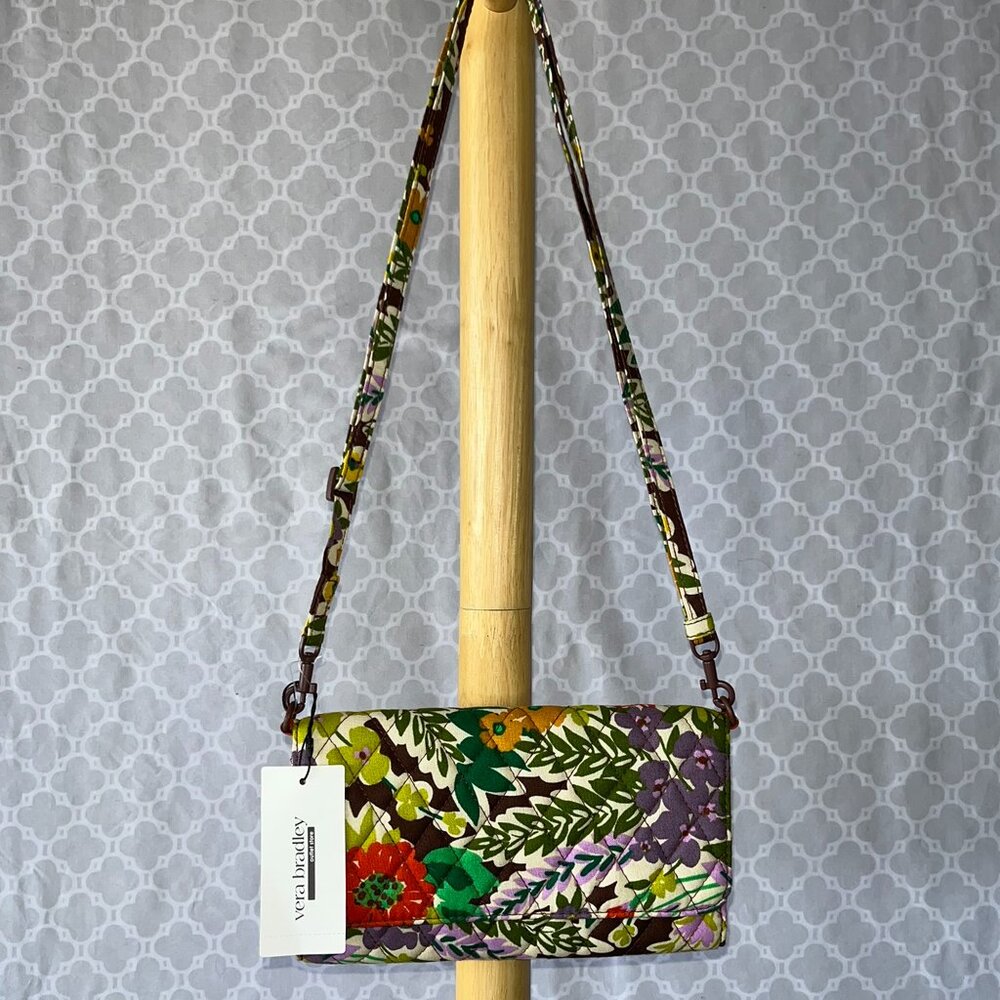 Vera Bradley Evening Garden Wallet Crossbody NWT Floral - Picture 2 of 13